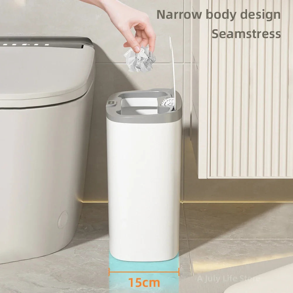14L White Touchless Smart Sensor Trash Can