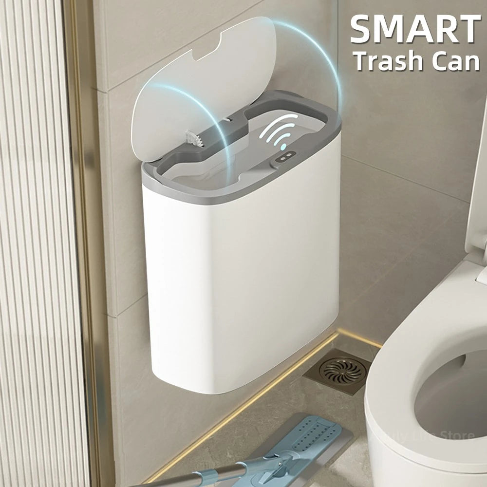 14L White Touchless Smart Sensor Trash Can