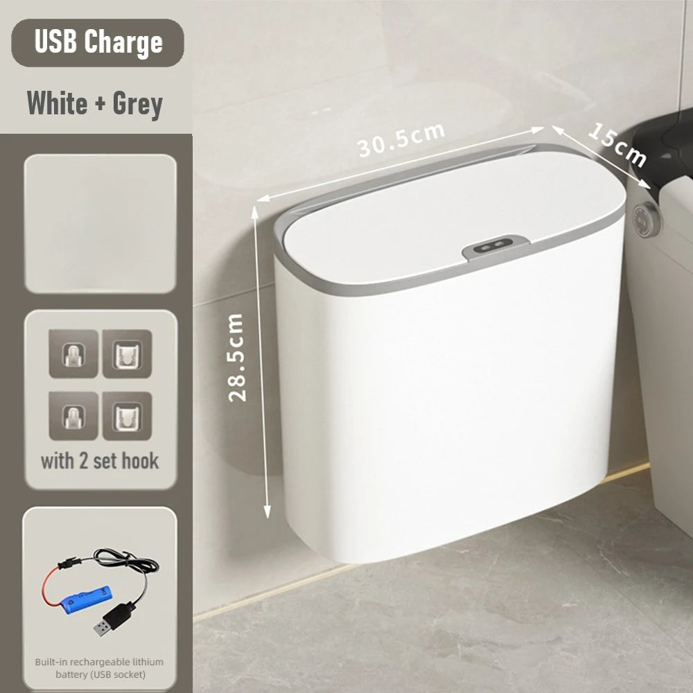 14L White Touchless Smart Sensor Trash Can